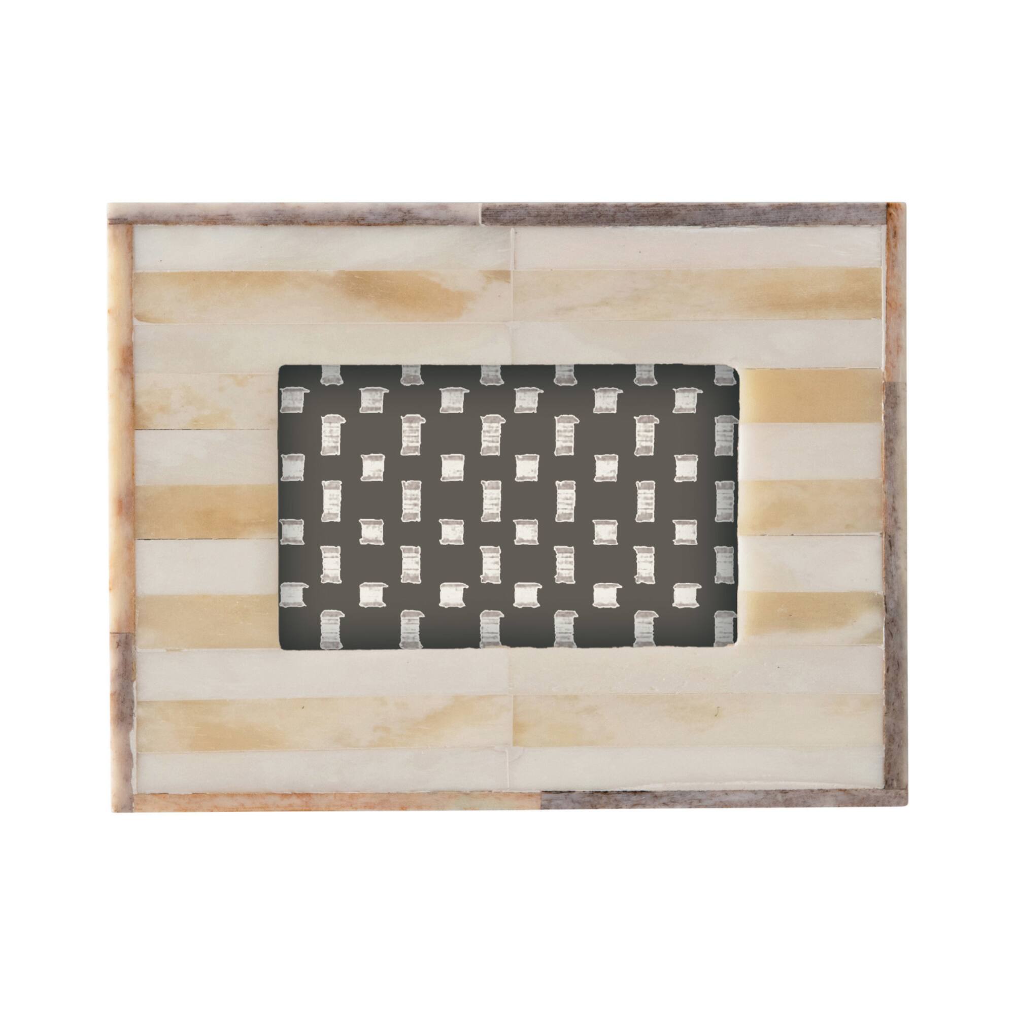 Hello Honey® Handmade Two-Tone Bone & MDF 2" x 3" Tabletop Frame
